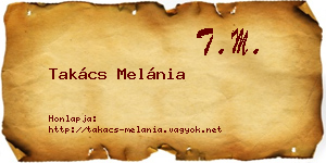 Takács Melánia névjegykártya